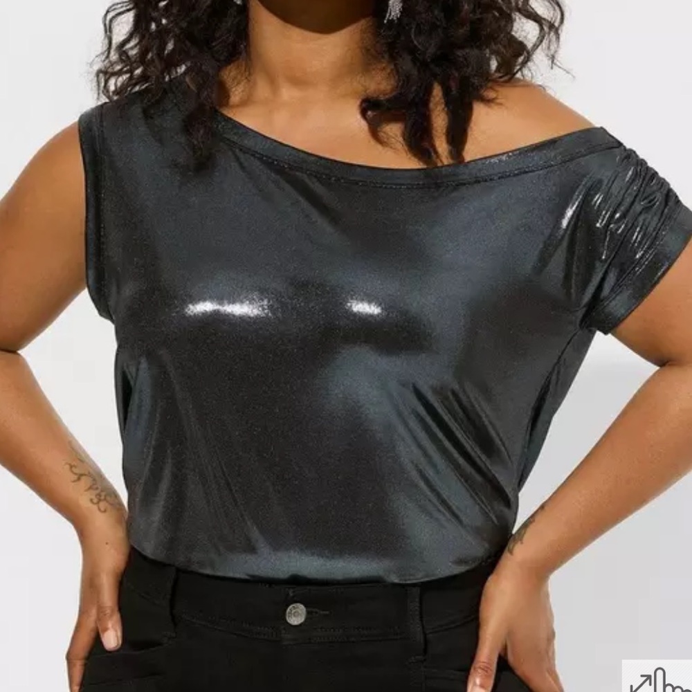 Torrid Liquid Shine Off Shoulder Top